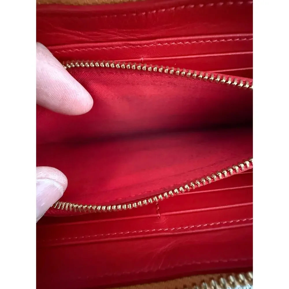 Christian Louboutin Yellow Multicolor Calfskin Panettone Spiked Zippy Wallet